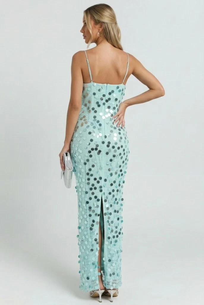 Sea Glass Sequin Maxi Dress