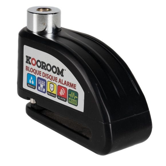 Antivol KOOROOM BLOQUE DISQUE ALUMINIUM AVEC ALARME Universel - NoirRef : KOR0139 / KOR0139C123