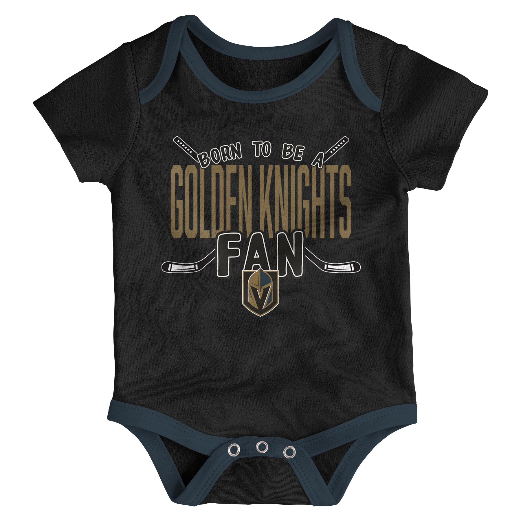 Vegas Golden Knights Game Time NHL Baby Bodysuit Set (3-Piece)