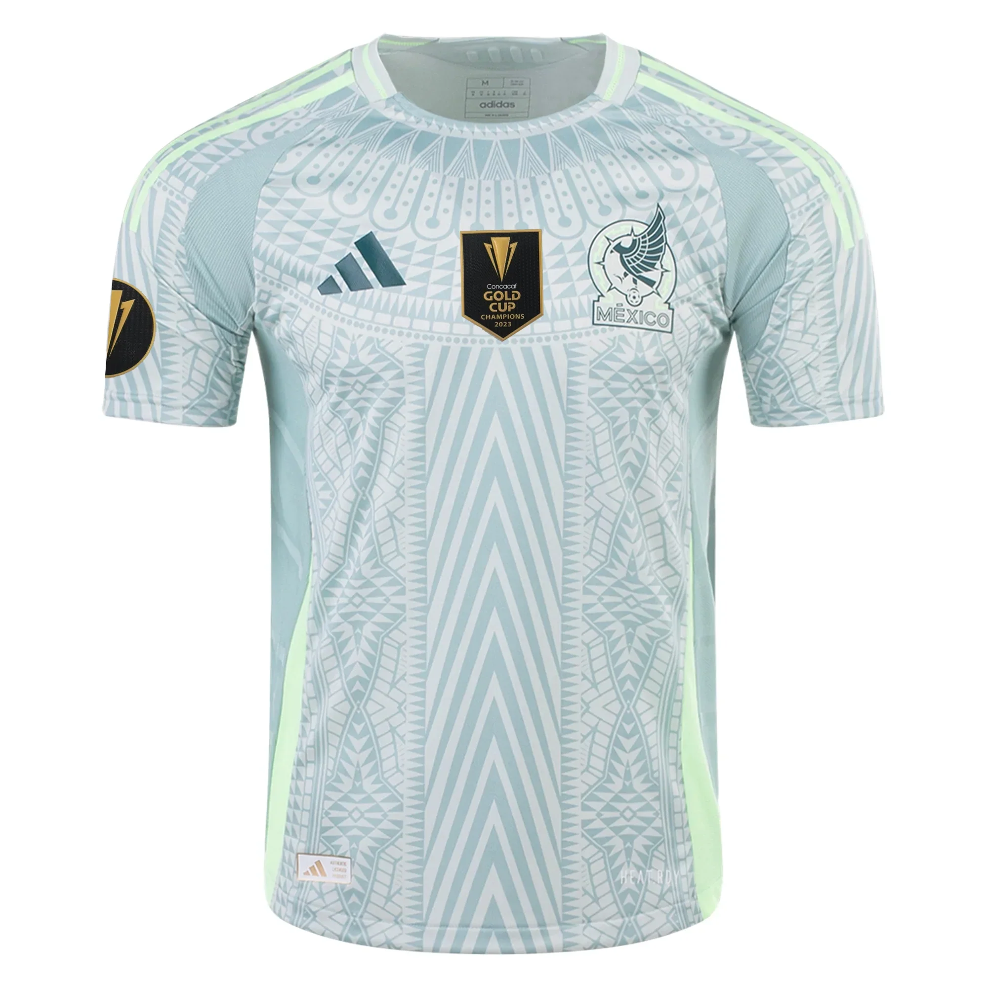 Men's Mexico Authentic Away Jersey 24/25 w/ Gold Cup 2025 Patches (Linen Green)
