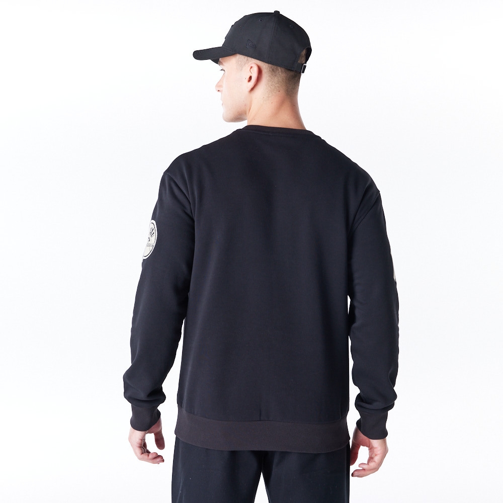 New York Yankees Tartan Infill MLB Crewneck Sweater Black