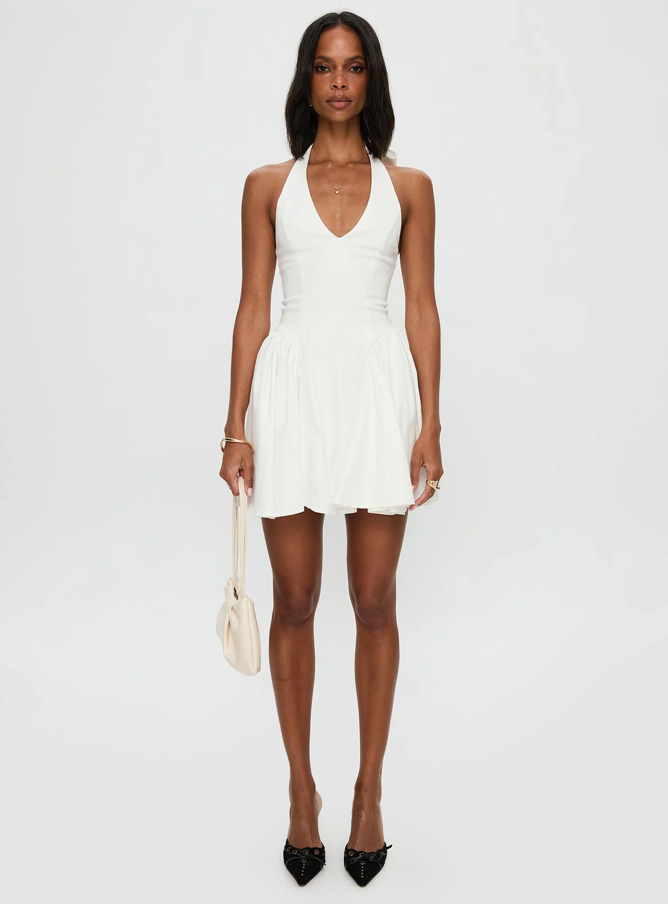 Karisse Halter Mini Dress White