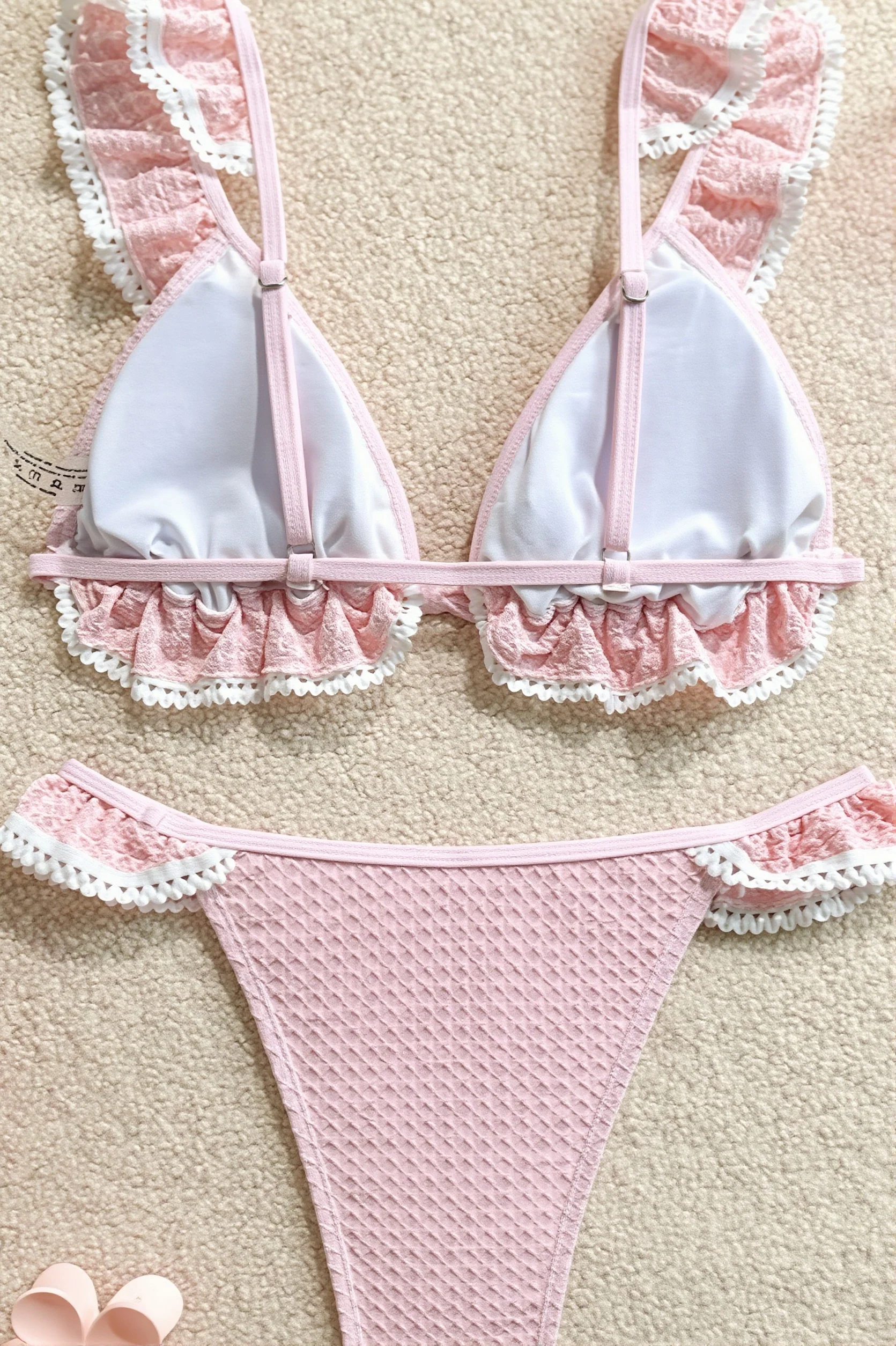 Lace Ruffle Sweet Bikini Set