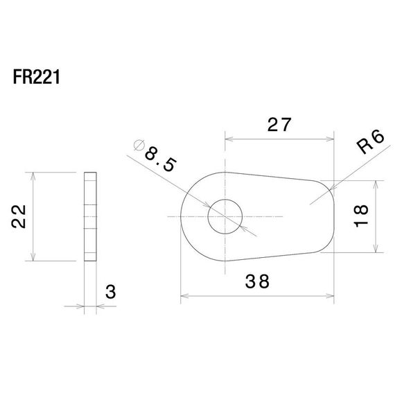Support Clignotant Rizoma avant ou arrière - NoirRef : RZ0118 / FR221B