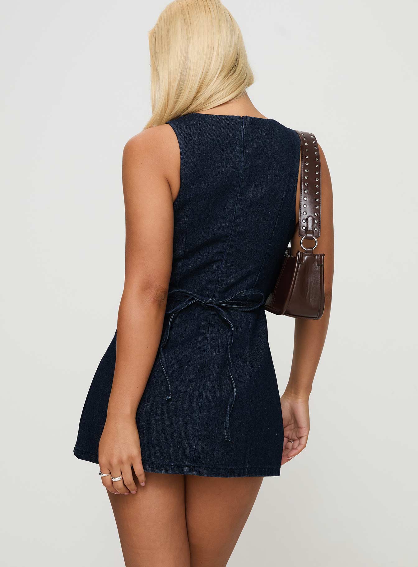 Ainsleigh Shift Denim Romper Dark Wash