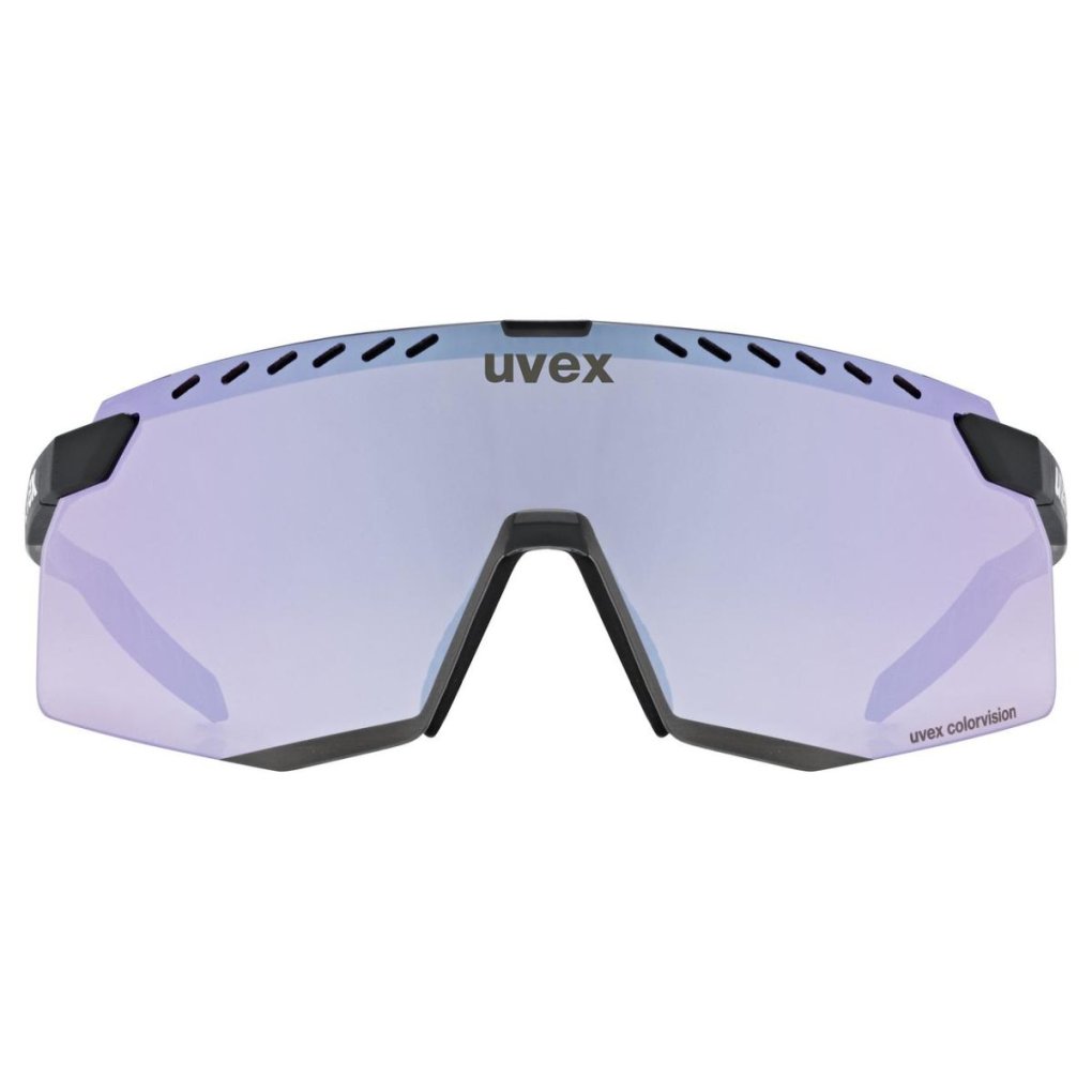 Uvex pace stage CV Cycling Glasses - black matt/mirror pink colorvision