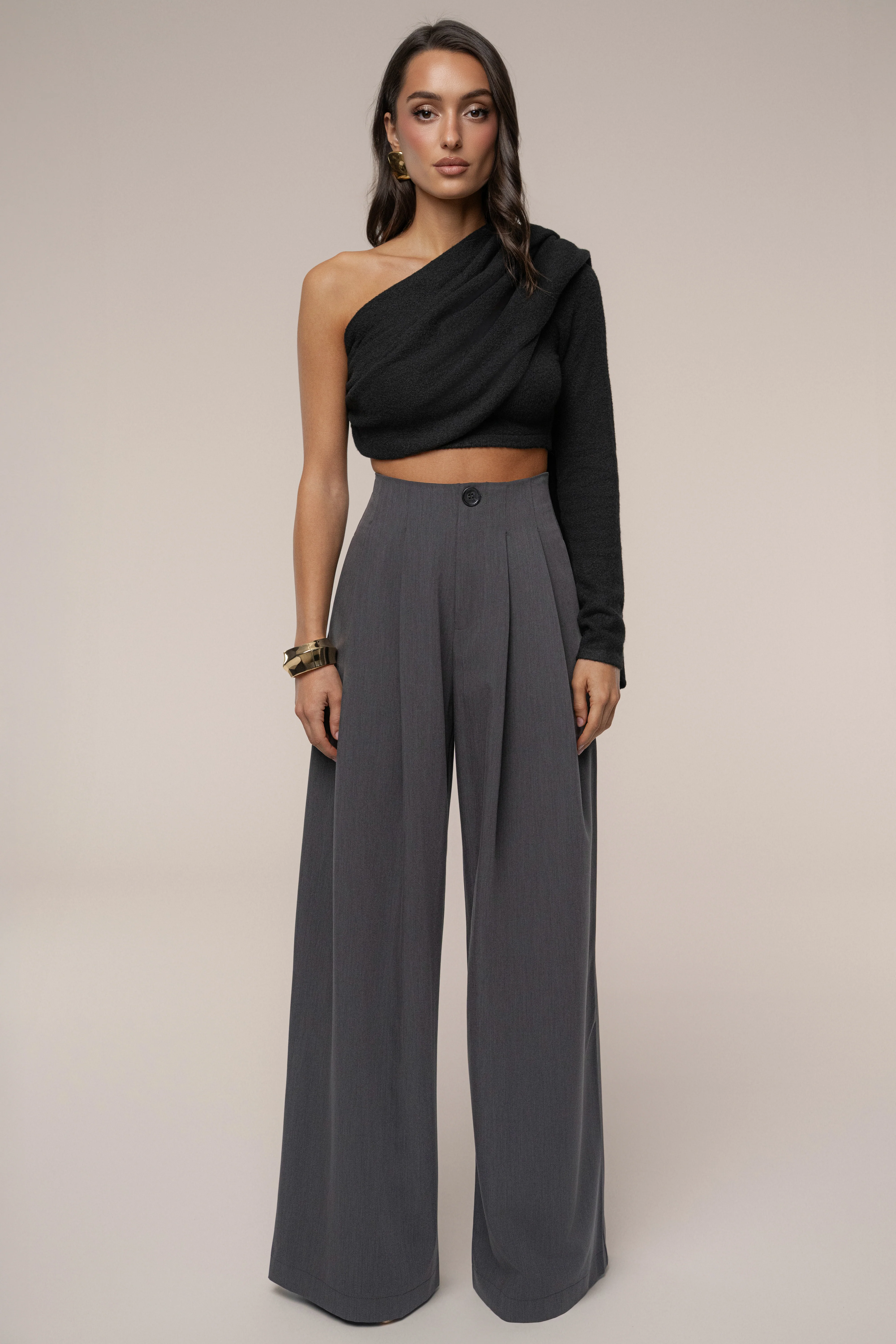 Black Capsule One Shoulder Top