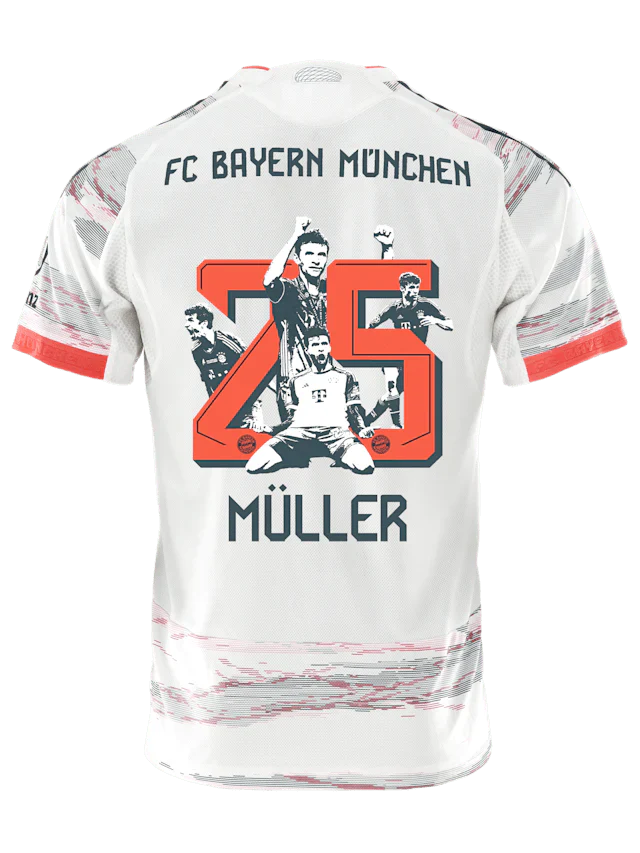 Muller Special Authentic Away Jersey 25/26 w/ Sponsor + Meister Bundesliga Patch (White/Red)