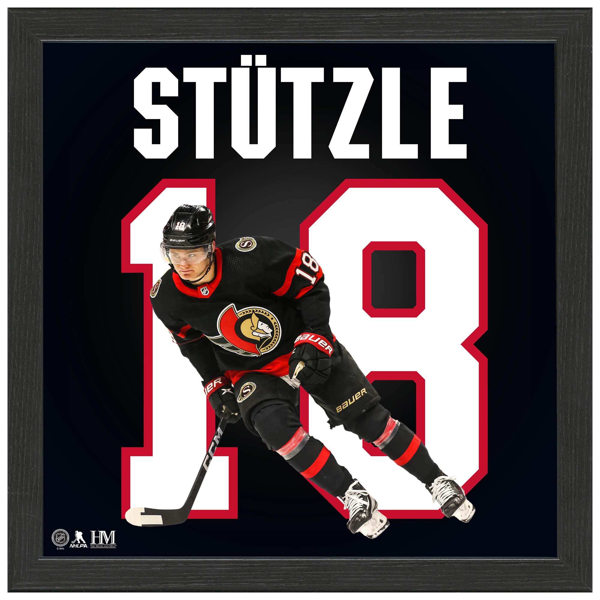 Tim Stützle #18 Ottawa Senators Impact Jersey Framed NHL Photo