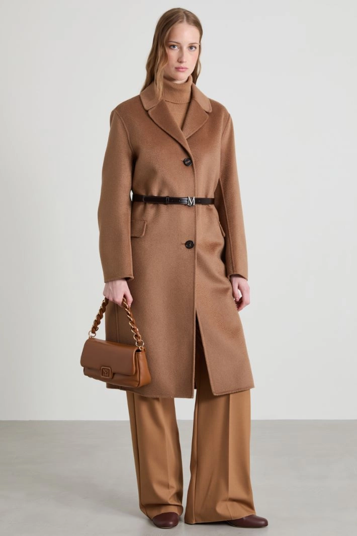 Sable coat with belt - CAMEL
