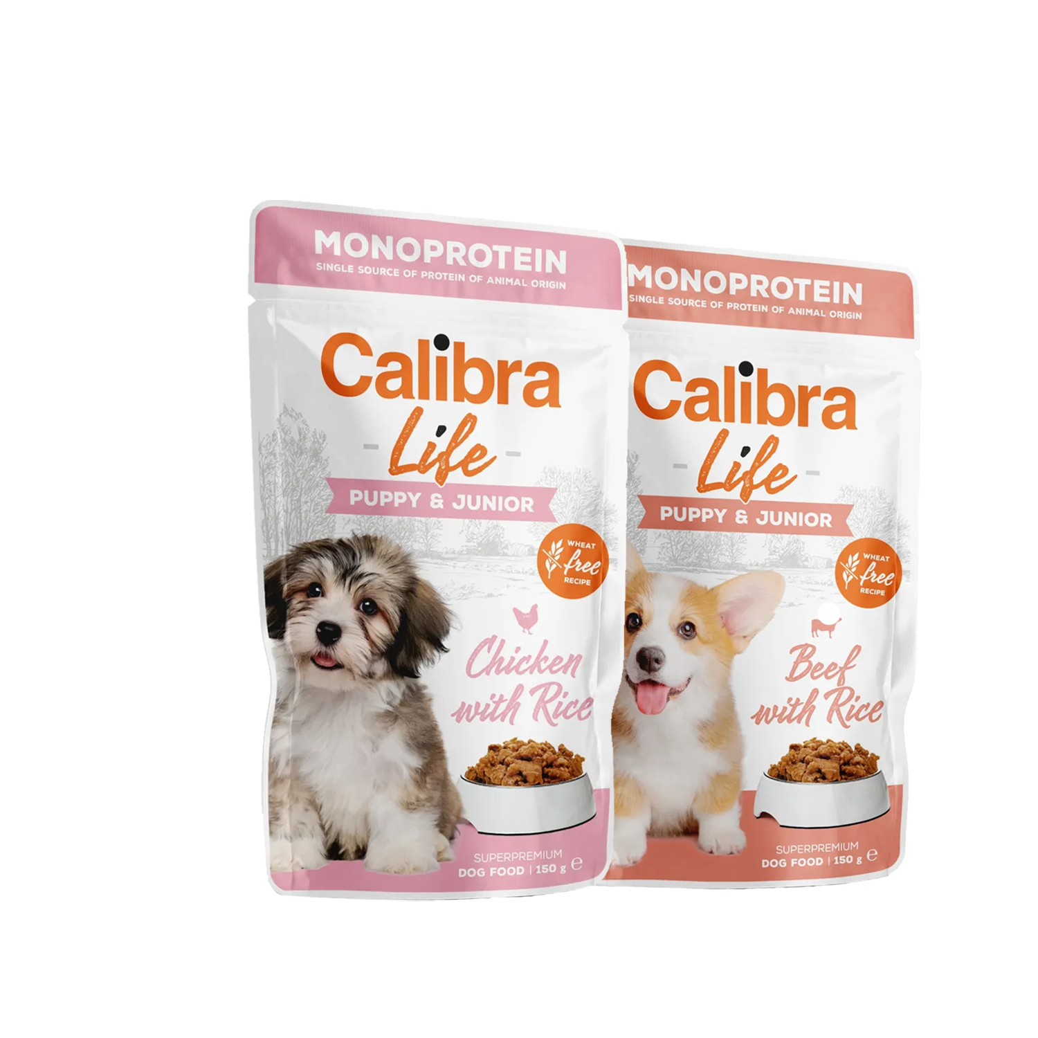 Calibra Dog Life Puppy & Junior Wet Food - Beef - 10 x 150 g