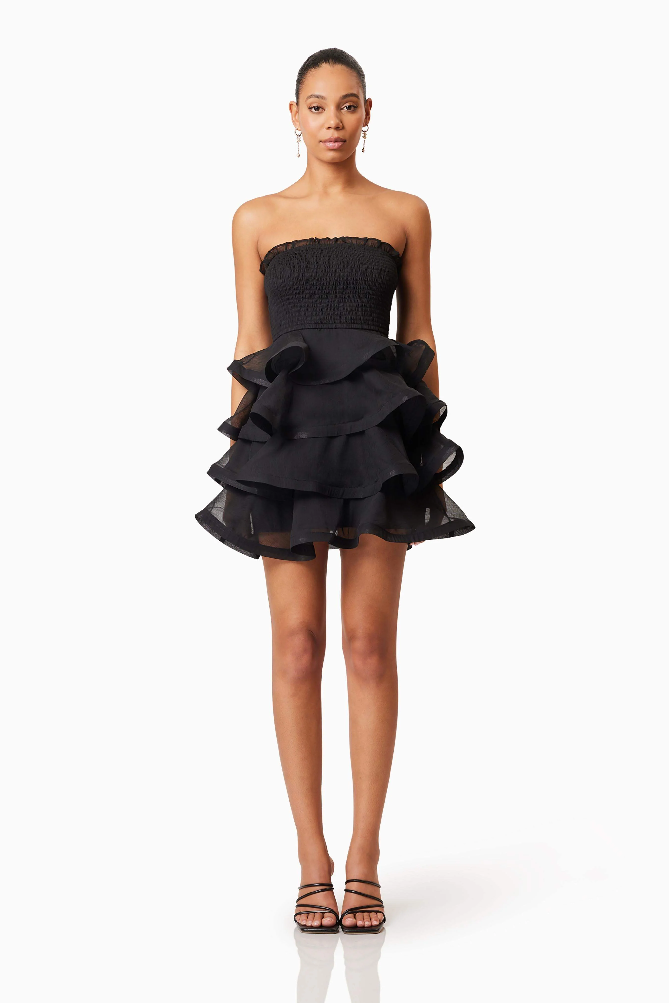 Louise Strapless Mini Dress In Black