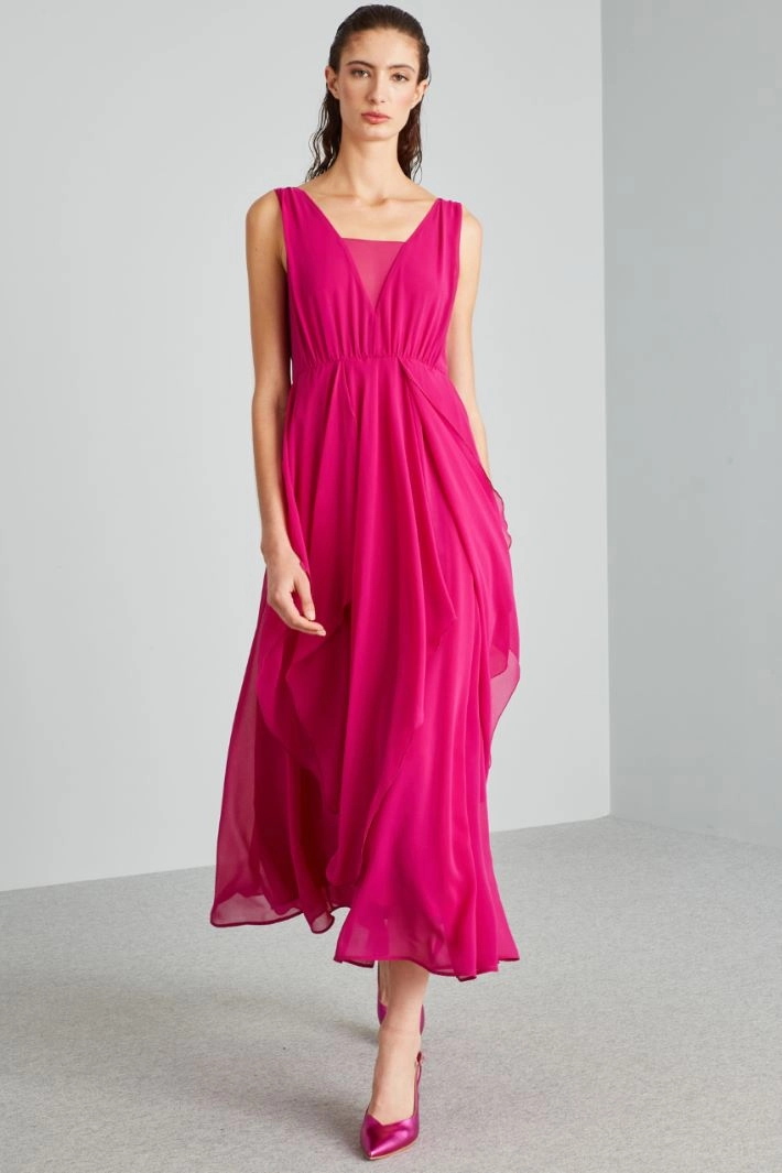 Long paneled dress - FUCHSIA