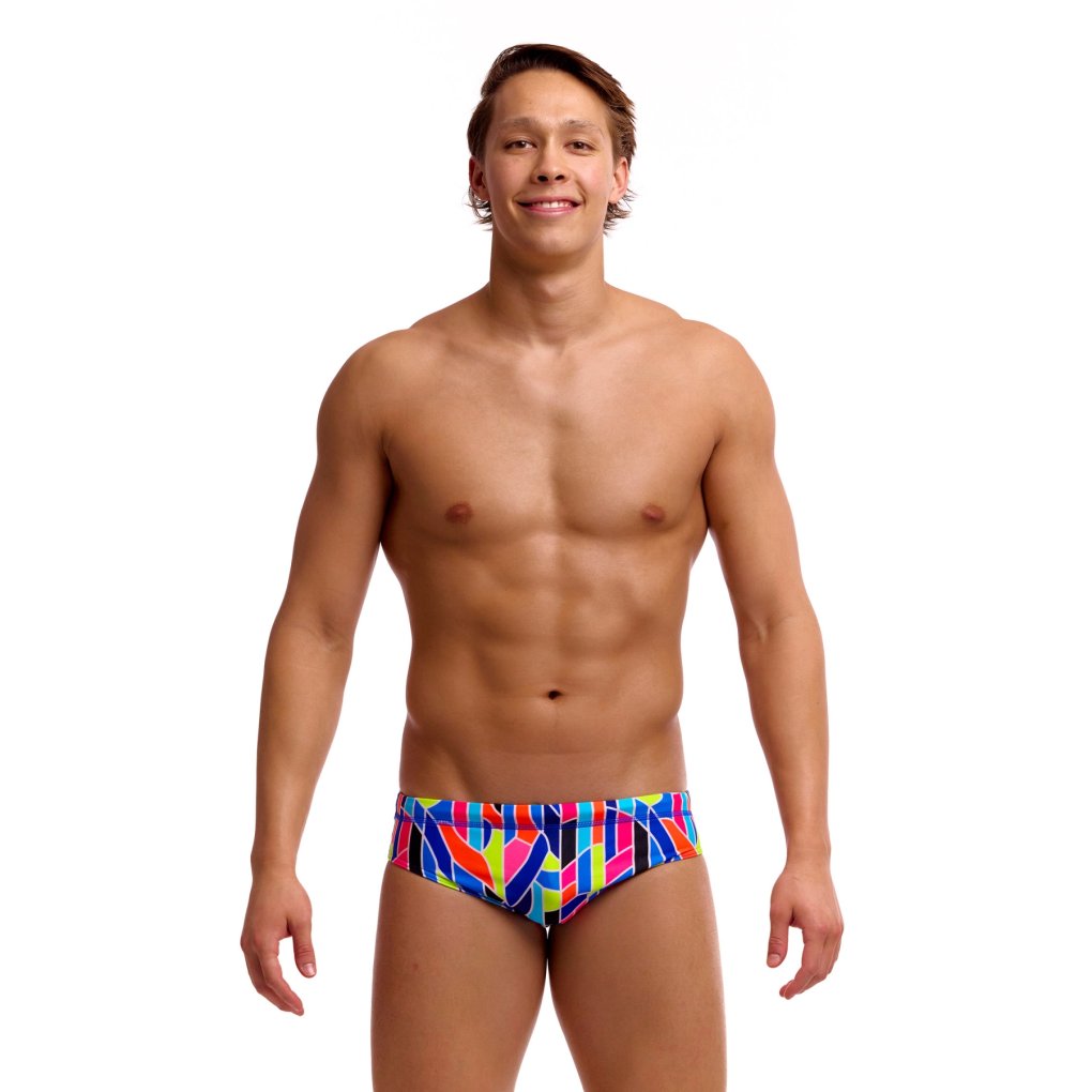 Funky Trunks Classic Eco Swim Briefs Men - Fault Lines