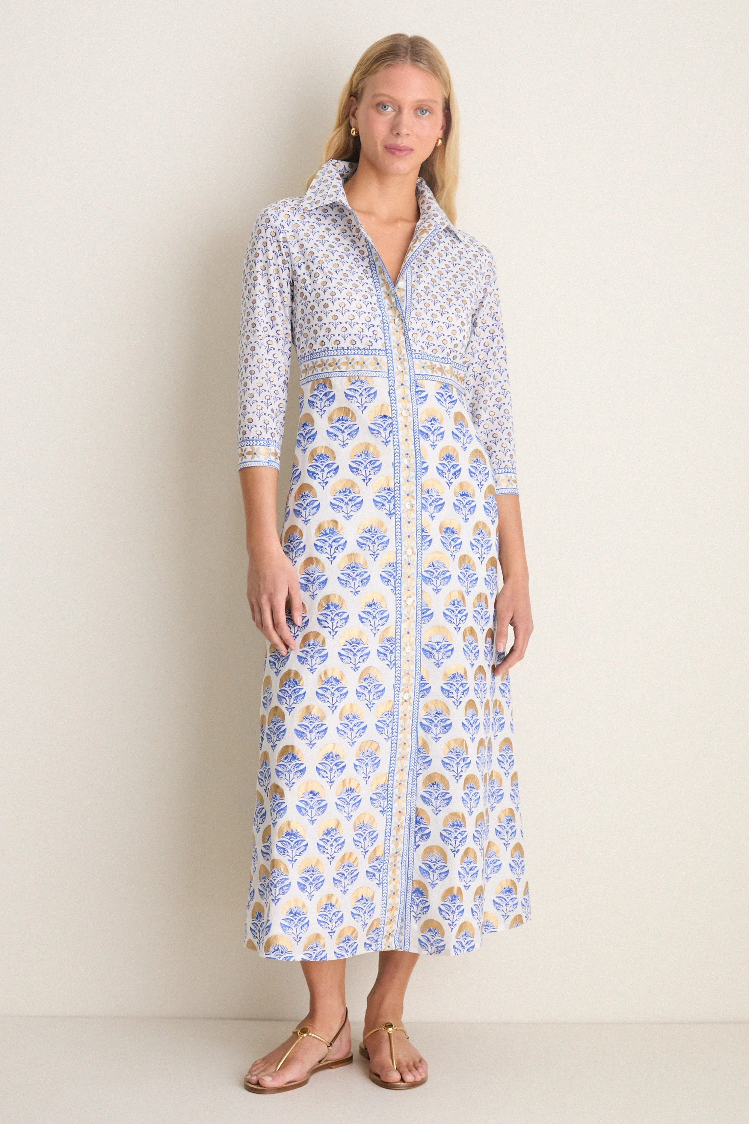 Arbor Blue Maxi Shirt Dress