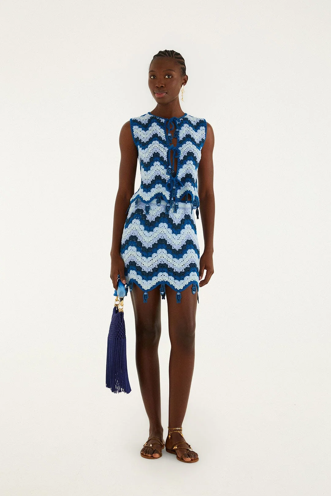 Blue Waves Crochet Top