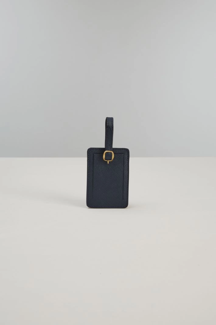 Leather label holders - NIGHT BUE GOLD