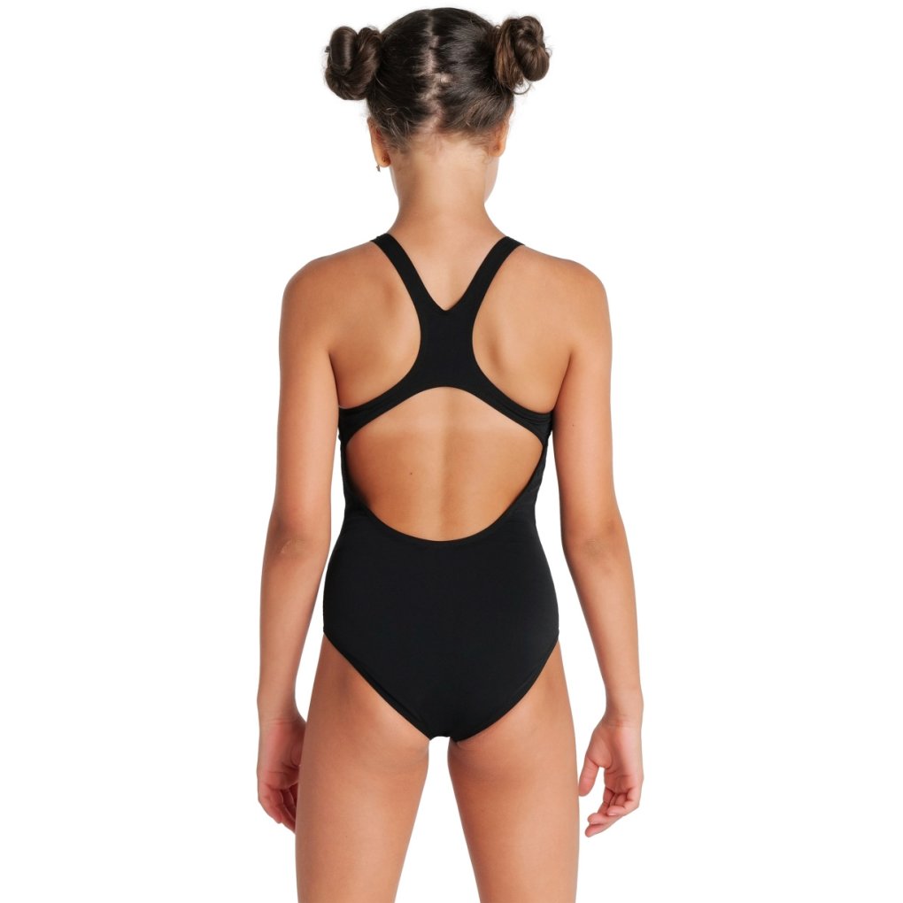 arena Performance Solid Team Swim Pro Swimsuit Girls - Black/White