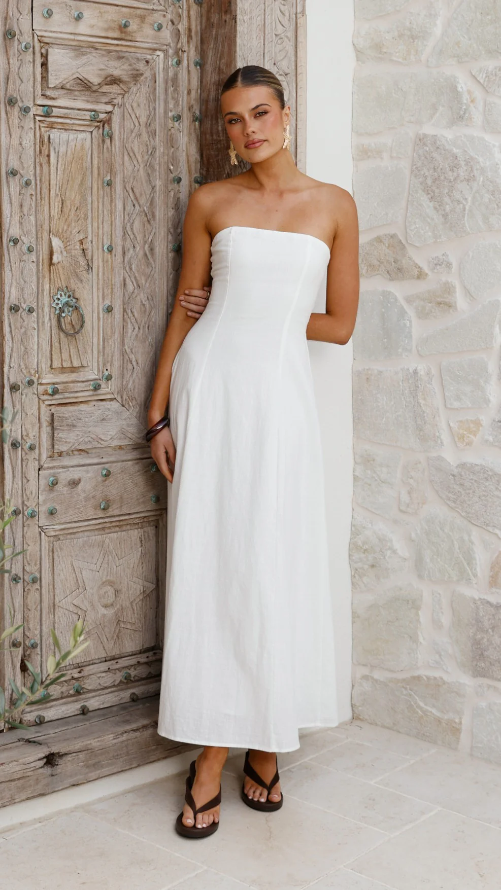 Astrid Strapless Maxi Dress - White