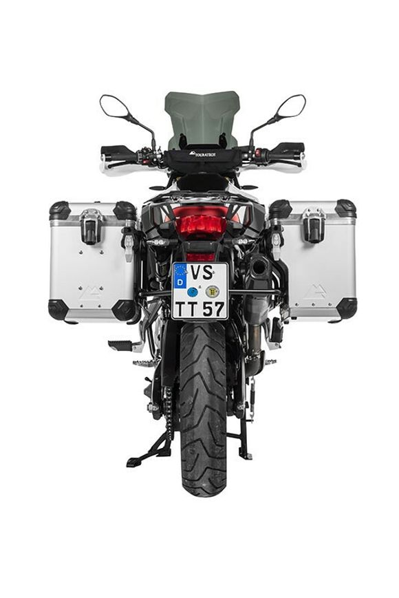Touratech ZEGA Evo X suitcase With 45/45 offset - Black support included - Gray anodizedRef: Trt01601A / 01-082-6876-0