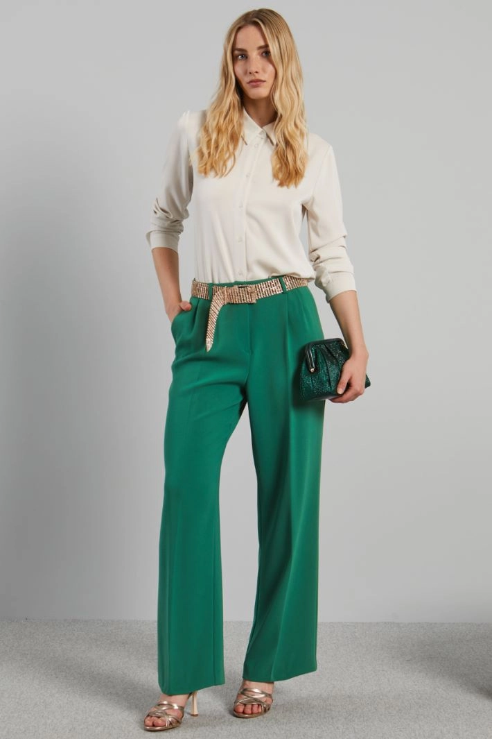 Cady palazzo trousers - GREEN