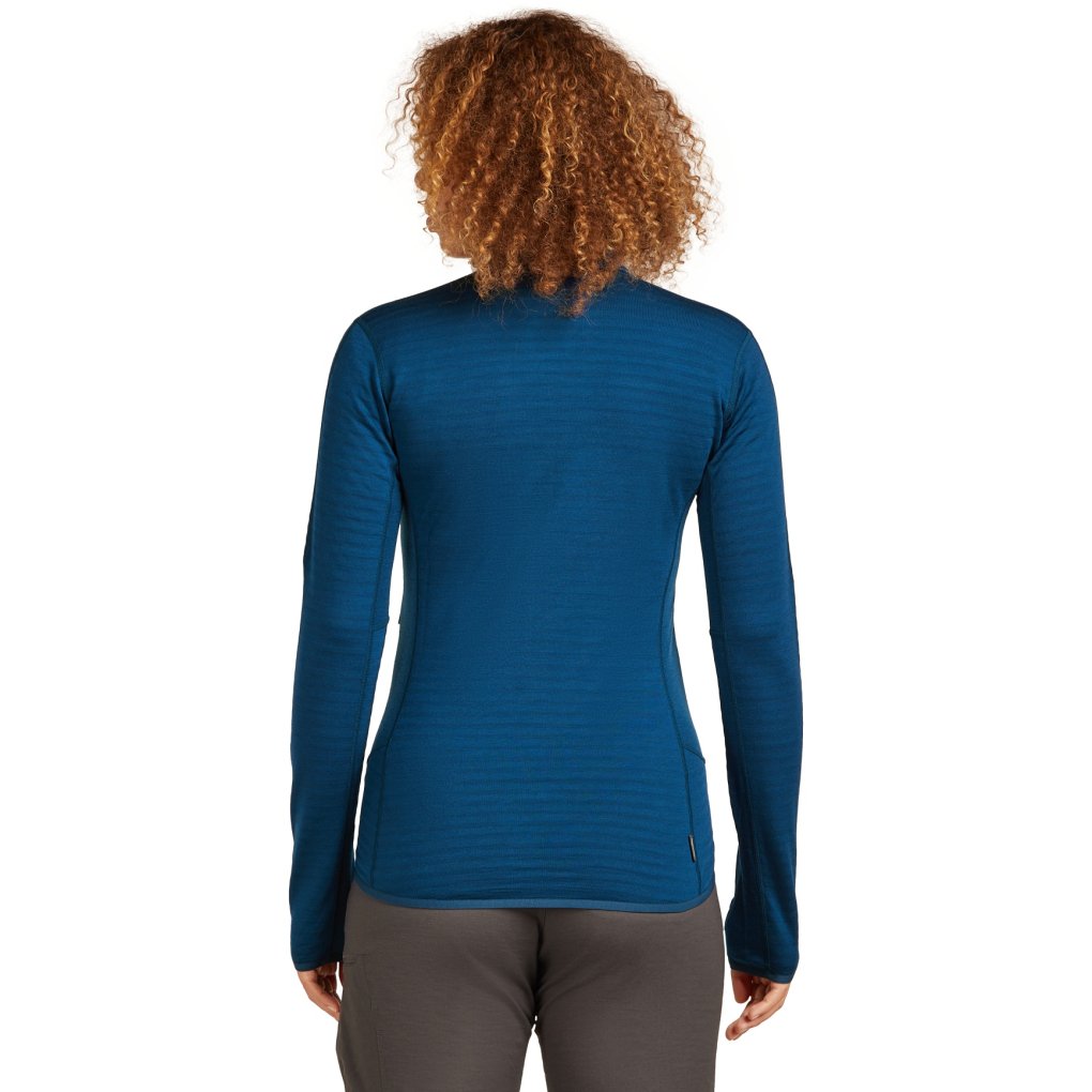 Icebreaker Merino 300 RealFleece™ Descender Longsleeve Zip Women - Atlantis