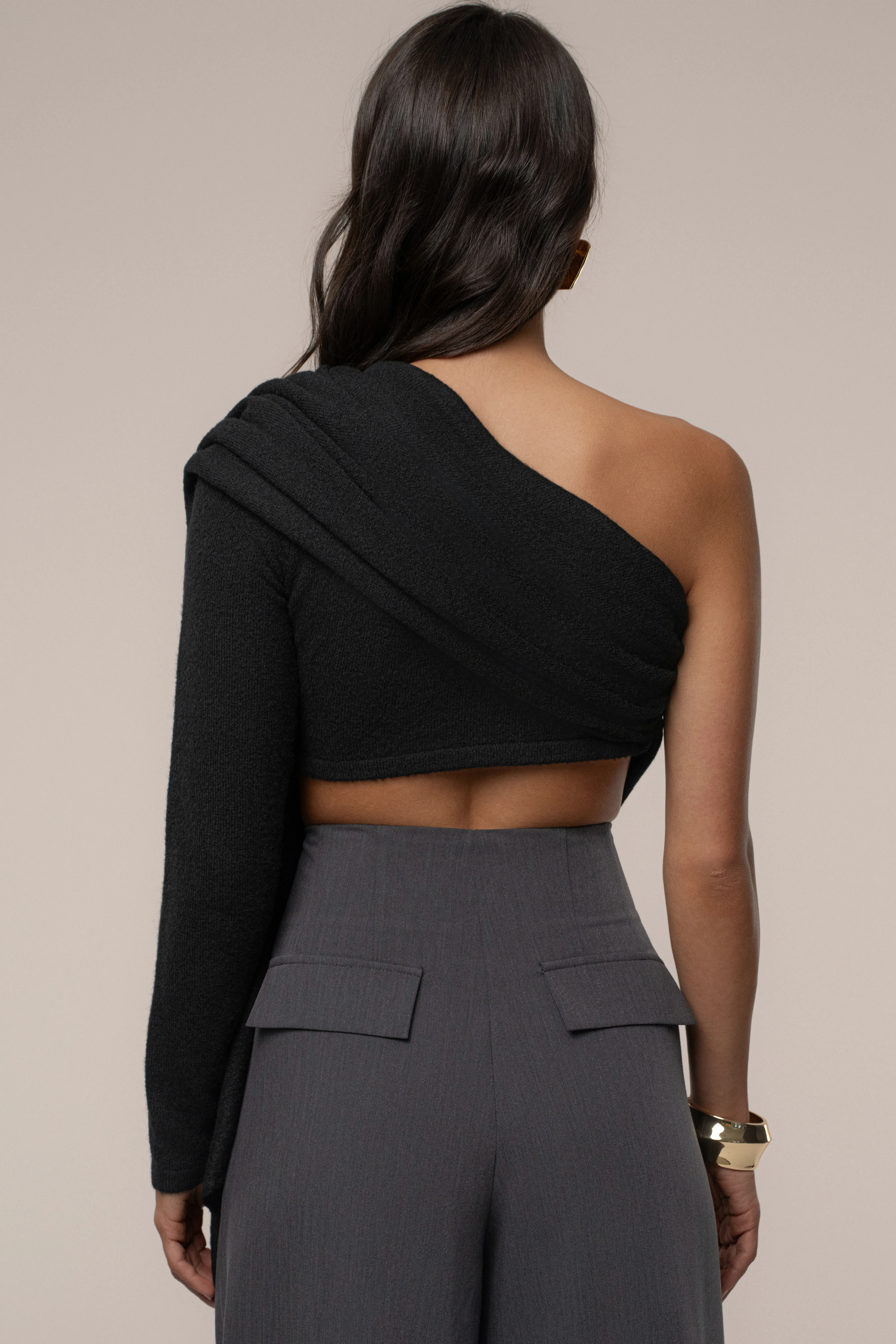 Black Capsule One Shoulder Top