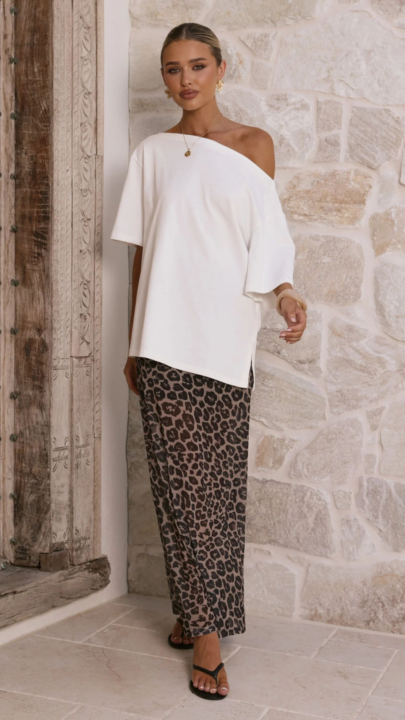 Onella Semi Sheer Maxi Skirt - Leopard Print