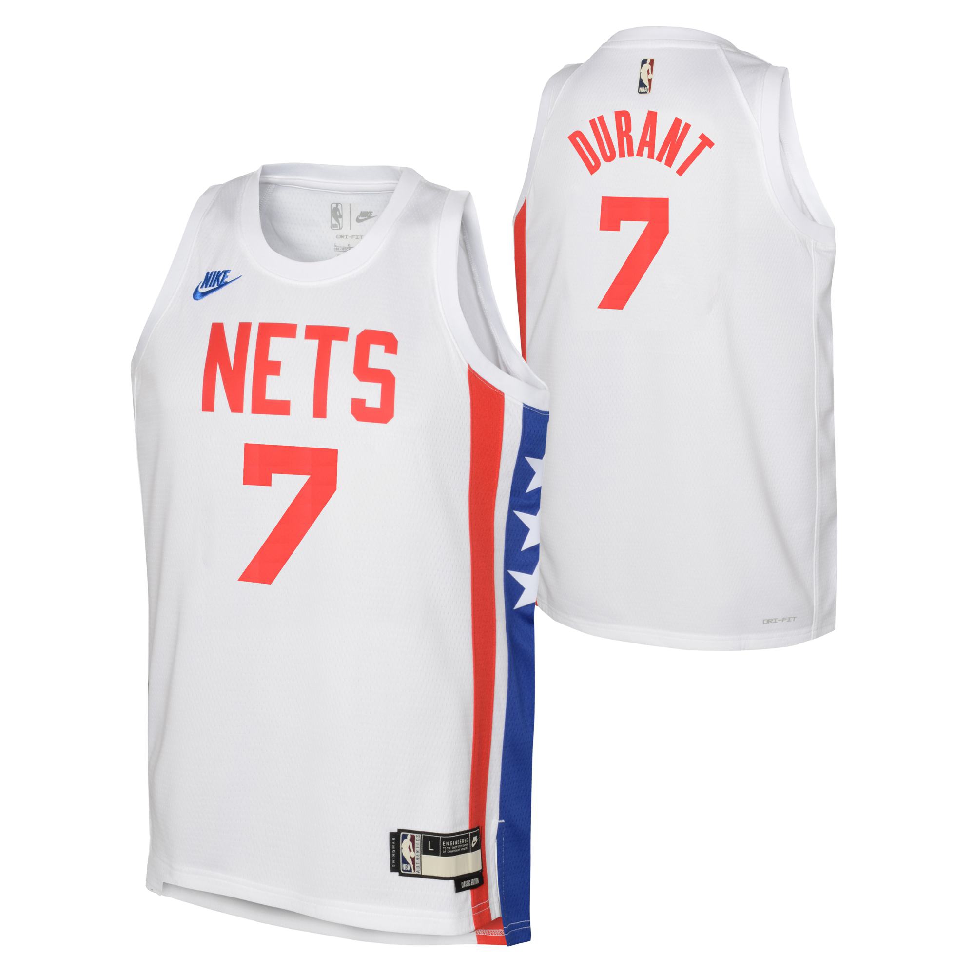 Kevin Durant #7 Brooklyn Nets Hardwood Classics Nike Swingman NBA Jersey (YOUTH)