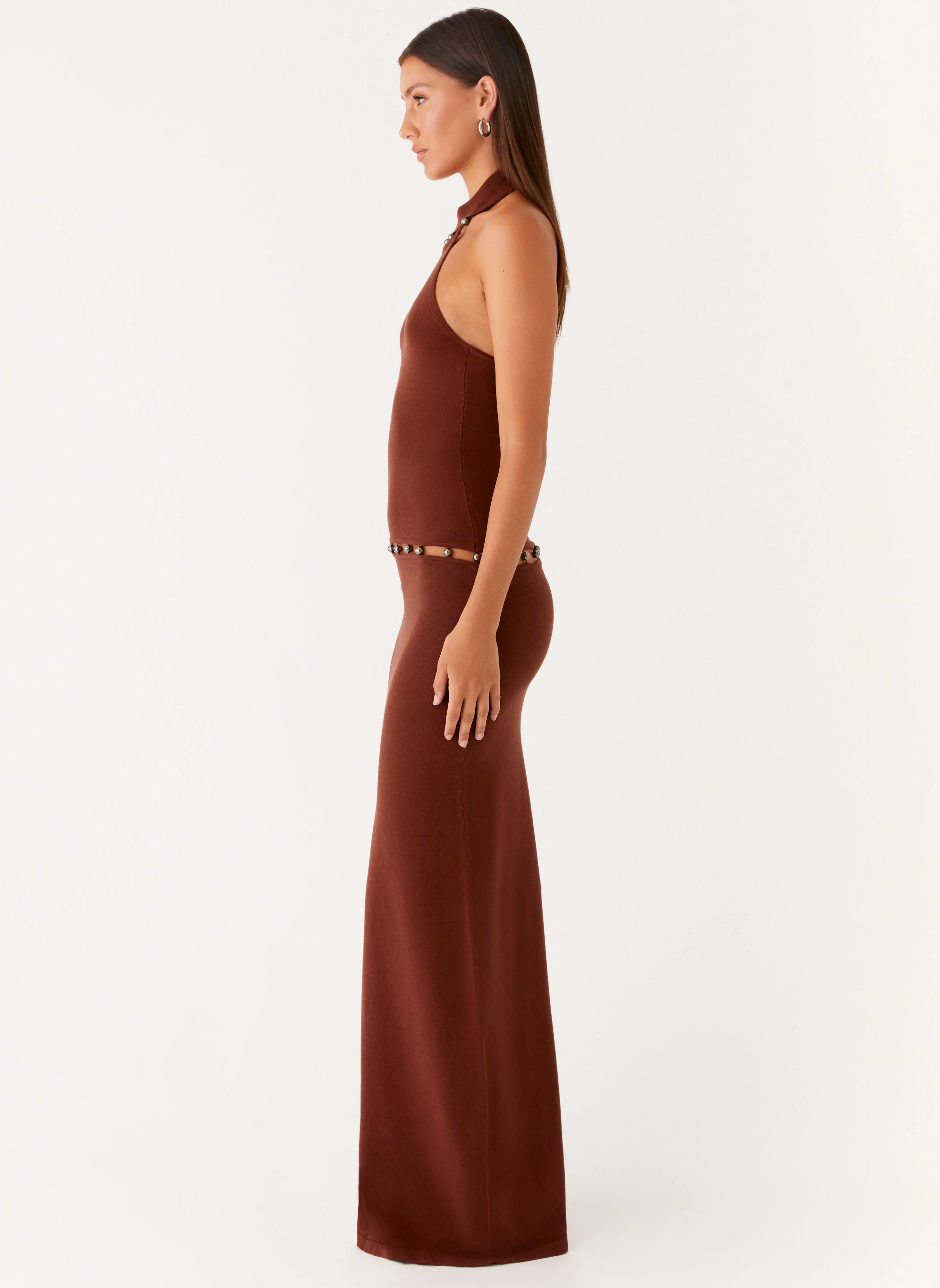 Opaline Knit Maxi Dress - Chocolate