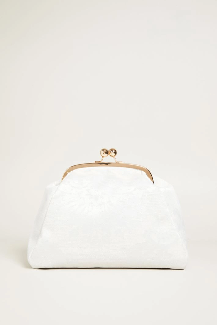 Damask effect clutch - WHITE