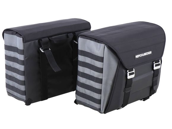 Hepco & Becker saddlebags Xtravel Basic complete kit for tubular carriers - black UniversalRef : HBE01617A / 640630 00 01