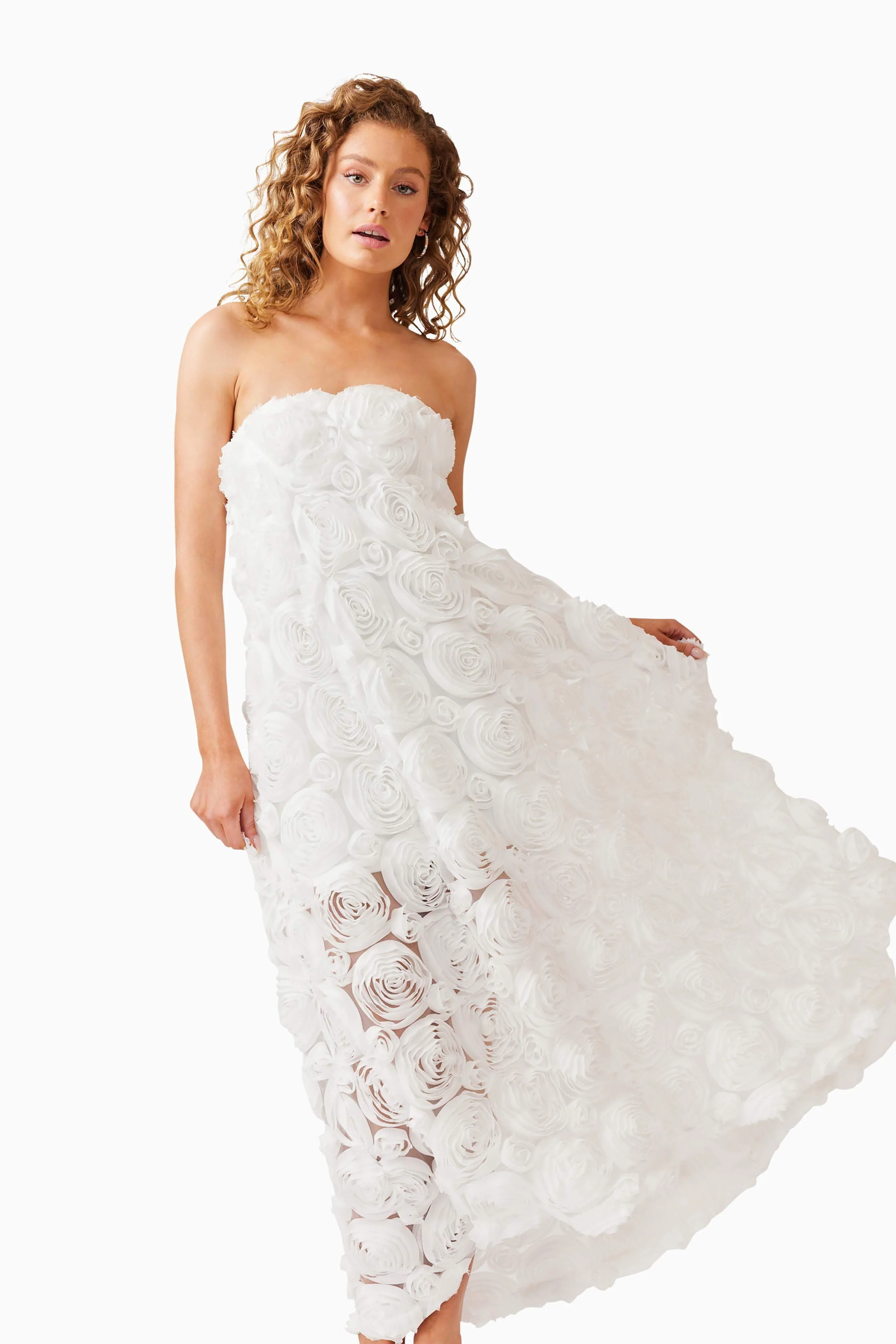 Selena Strapless Maxi Dress in White