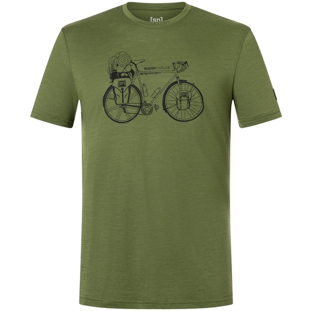 SUPER.NATURAL Wander Wheel Tee Men - Chive/Jet Black