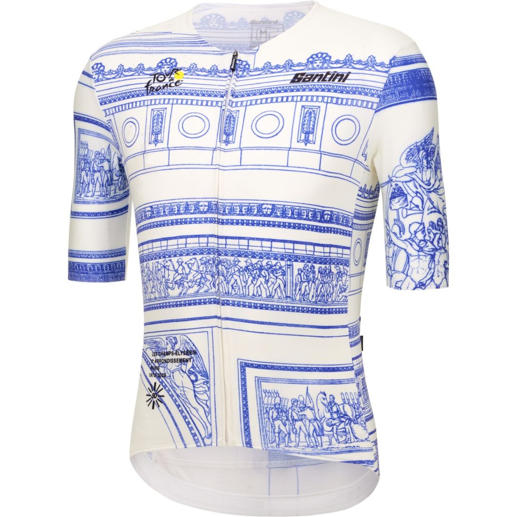 Santini Arrivée Arc De Triomphe Jersey Men - Tour de France™ 2025 Collection - RE97175CARC5TDF - white BI