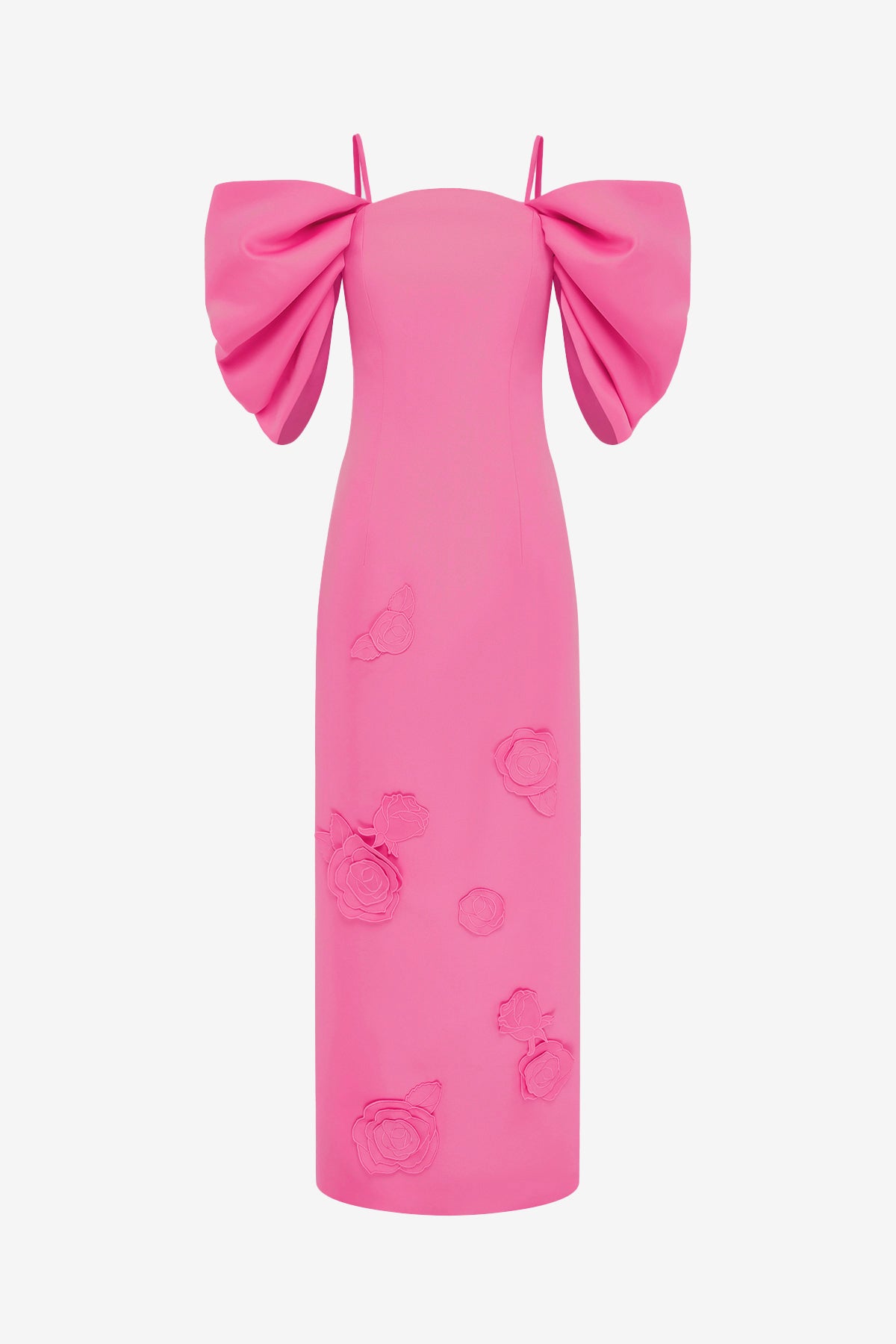 Arabella Appliqué Maxi Dress - Pink