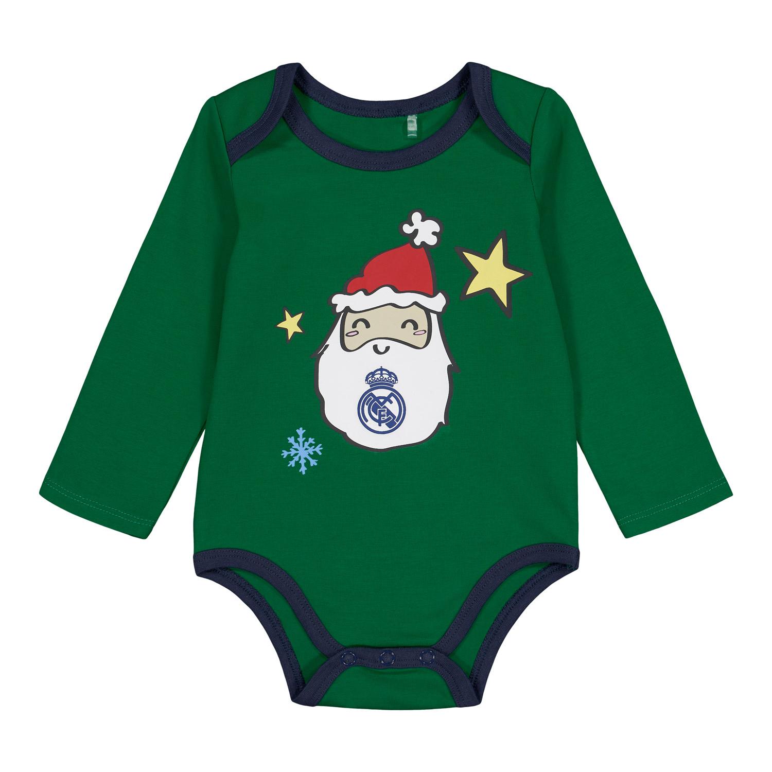 Baby Xmas Body Long Sleeve White/Green