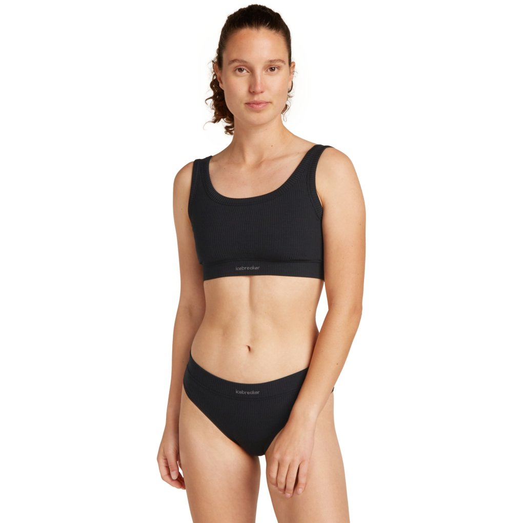 Icebreaker Merino Rib Lotus Bra Women - Black