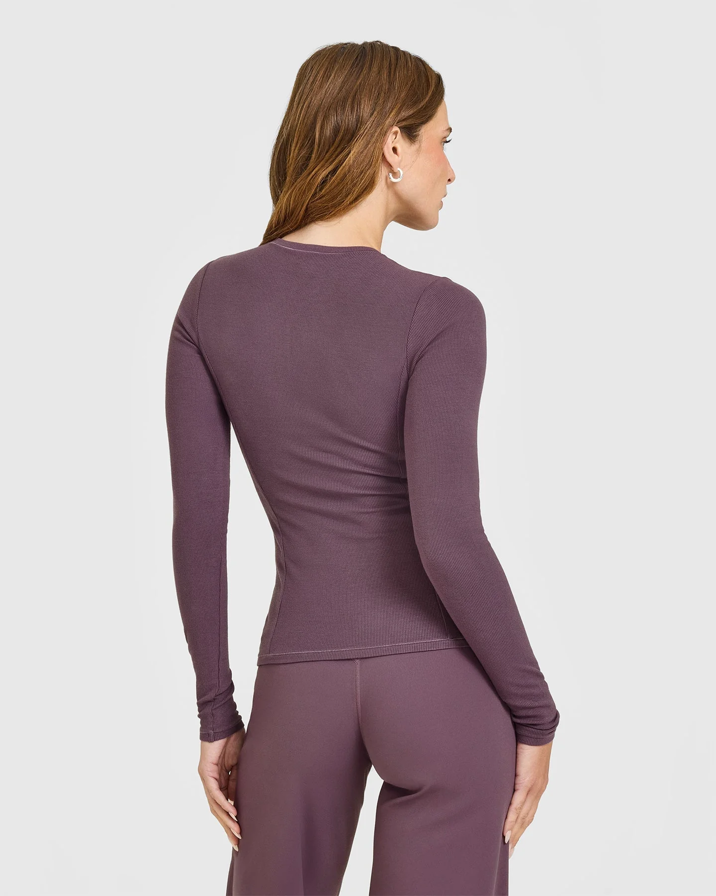 Mellow™ Rib Long Sleeve Cardigan | Vintage Purple