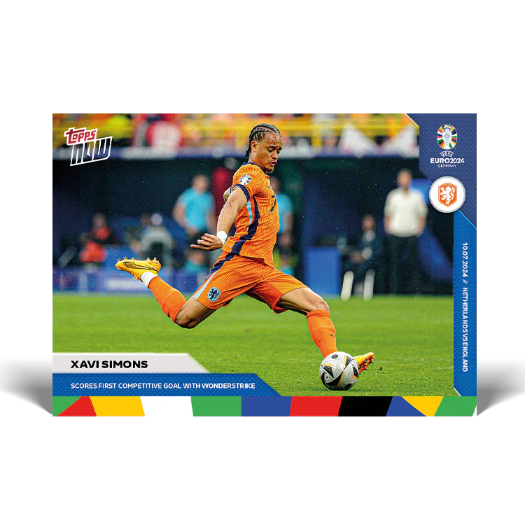 Xavi Simons - Scores first goal with wonderstrike - EURO 2024 TOPPS NOW® Card 58