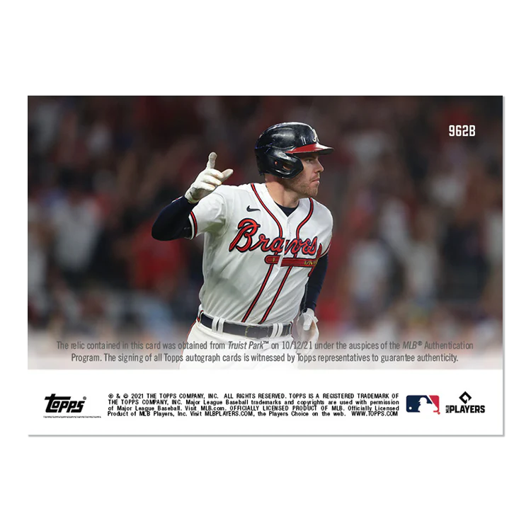 On-Card Auto-Relic # to 49 - Freddie Freeman - 2021 MLB TOPPS NOW® Card 962B