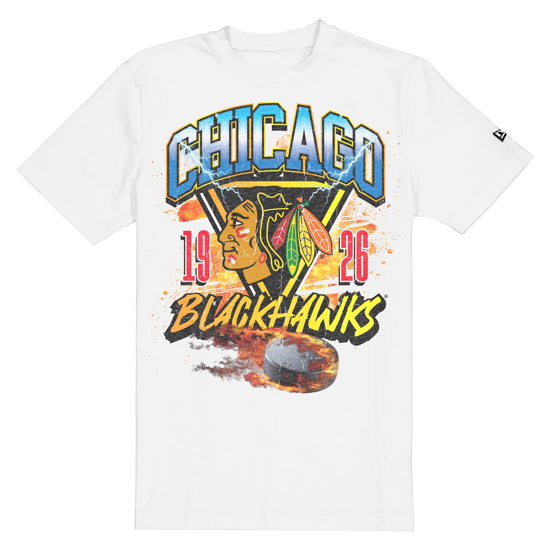 Chicago Blackhawks Fireball Oversized NFL T-Shirt White