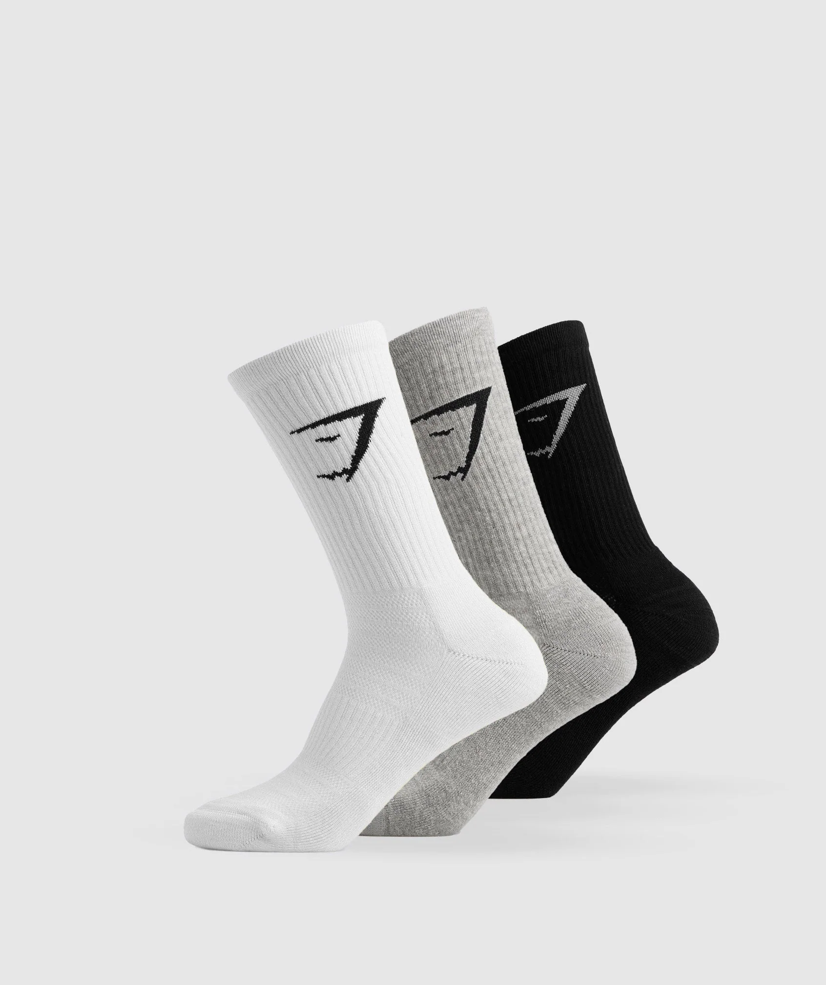 Crew Socks 3pk White/Light Grey Core Marl/Black