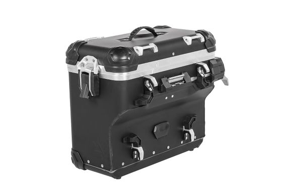 Touratech ZEGA Evo X suitcase With 38/38 offset - Black support included - Black anodizedRef: Trt01962A / 01-632-6867-0