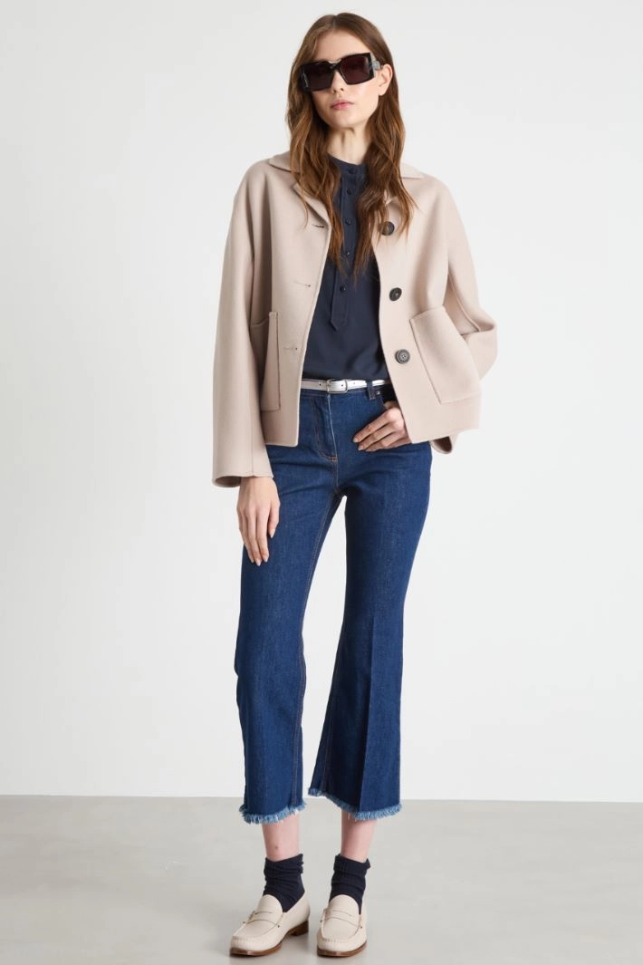 Crepe de chine blouse - BLUE