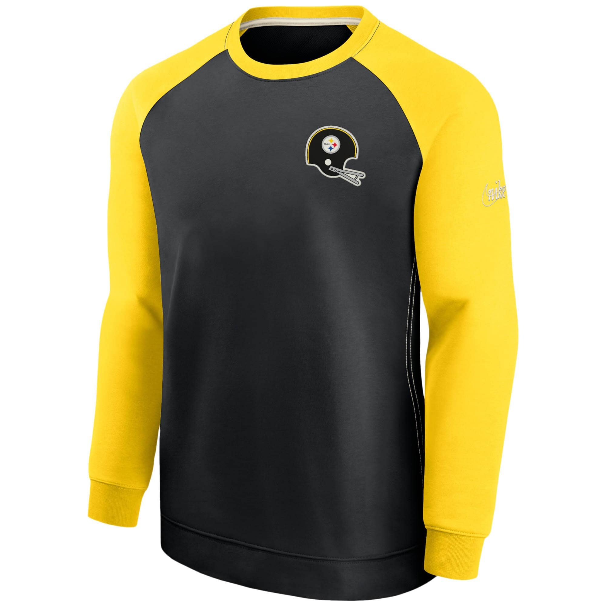 Pittsburgh Steelers Raglan NFL Throwback Nike Crewneck Pullover
