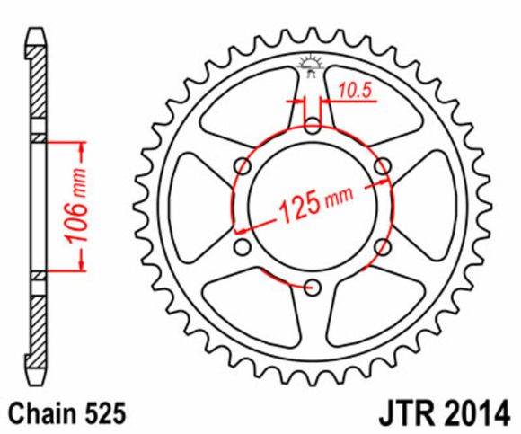 Couronne JT. acier standard 2014 - 525Ref : JTC00061A / 1074984004