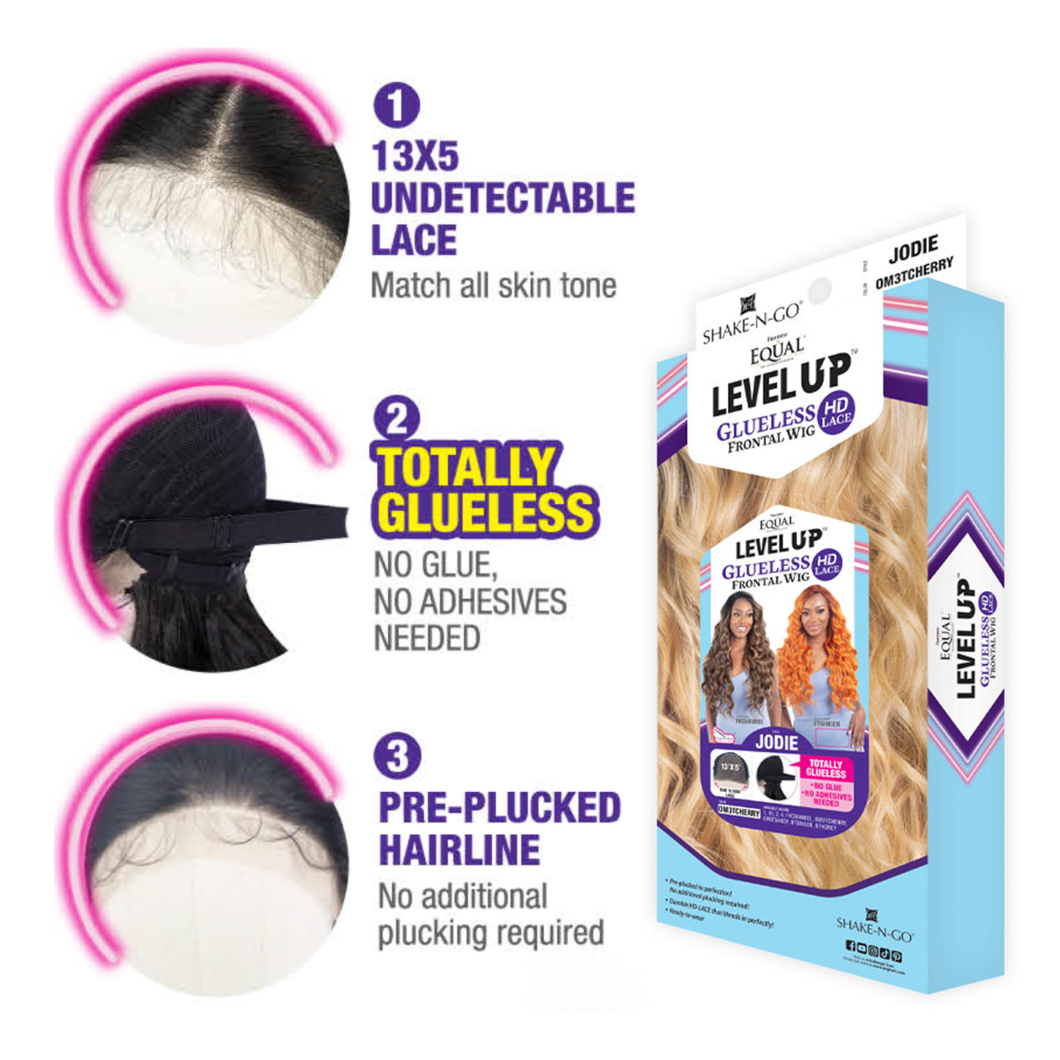 FreeTress Equal HD Lace Front Wig Glueless 13X5 Level Up Jodie