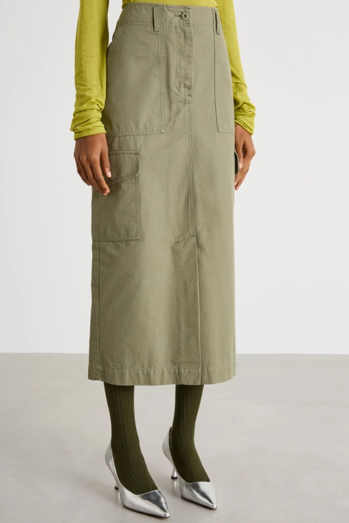 Split cargo skirt - GREEN