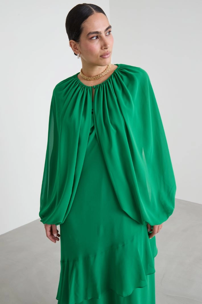 Georgette shrug - GREEN